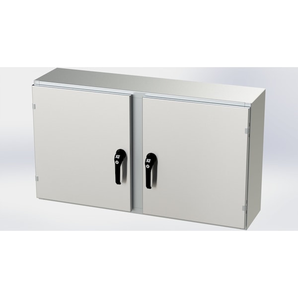 3 Point Latch with Padlock Handle Electrical Enclosures, 24 in H, 10 in D, 42 in W